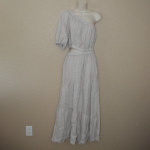 Velvet by Graham & Spencer One-Shoulder Cream Midi Dress